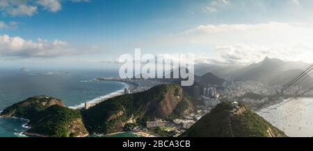 Vue aérienne de la ville de Rio de Janeiro depuis la montagne du pain de sucre, Brésil Banque D'Images