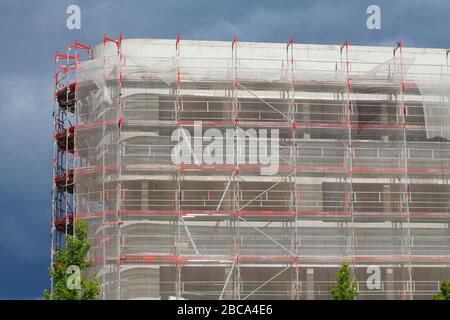 Bâtiment résidentiel, échafaudage, chantier, travaux structurels, Brême, Allemagne, Europe Banque D'Images