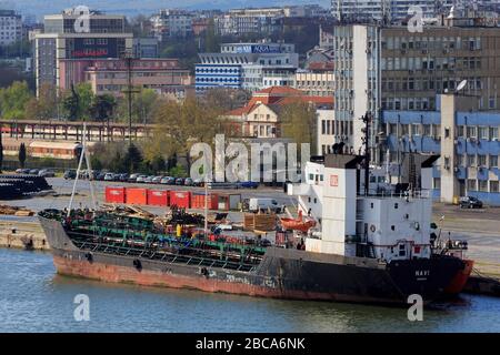 Navire, Port de Varna, province homonyme, Bulgarie Banque D'Images