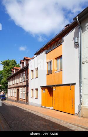 Bâtiment résidentiel moderne, Schelfstadt, Mecklembourg-Poméranie-Occidentale, Allemagne, Europe Banque D'Images