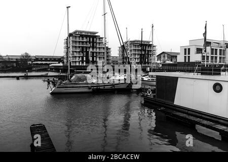 Port de Cuxhaven en hiver Banque D'Images