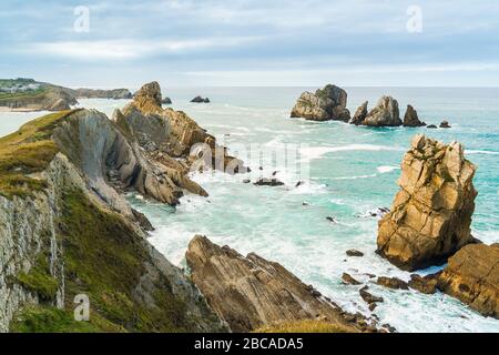 Espagne, côte nord, Cantabrie, Costa Quebrada, Geopark Banque D'Images