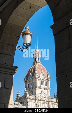 Espagne, côte nord, Galice, LA COROGNE, la Corogne, mairie, Casa do Concello Banque D'Images