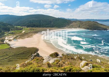 Espagne, côte nord, Galice, Costa da Morte, Praia de Soesto d'en haut Banque D'Images
