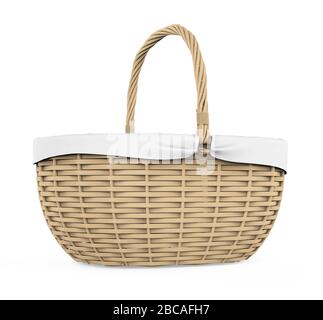 Panier en osier isolé Banque D'Images