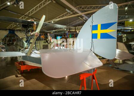 Suède, Sud-est de la Suède, Linkoping, Flygvafen Museum, Musée suédois de l'aviation, hydravion français L II Donnet Leveque, ère de la première Guerre mondiale Banque D'Images