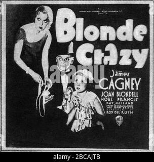 JAMES CAGNEY NOEL FRANCIS et JOAN BLONDEL en BLOND FOU aka LARCENY LANE 1931 directeur ROY DEL RUTH histoire Kubec Glasmon et John Bright Warner Bros. Banque D'Images