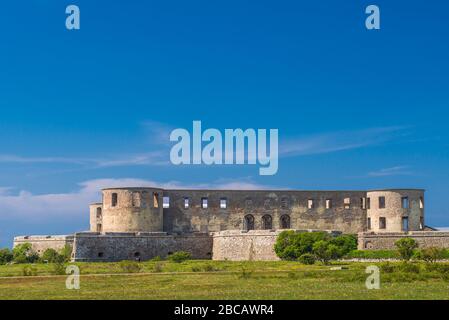 Suède, Ile d'Oland, Borgholm, ruines du château de Borgholms Slott, plus grand château ruiné d'Europe du Nord Banque D'Images