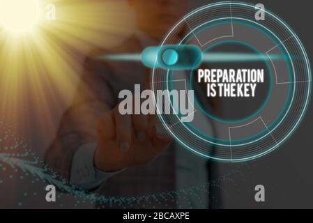 Texte de l'écriture écrit La préparation est la clé. Photo conceptuelle il réduit les erreurs et de réduire les activités Banque D'Images