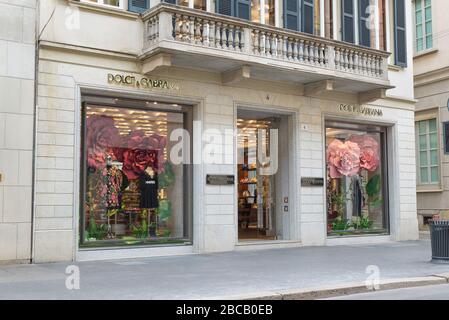 Boutique Dolce & Gabbana dans la rue Montenapoleone, Milan, Italie Banque D'Images