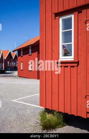 Suède, Bohuslan, Île d'Orust, Molosund, détail maison de village Banque D'Images