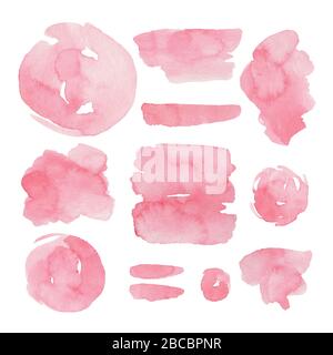 Éléments roses abstraits aquarelle Banque D'Images