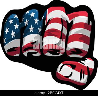 Illustration vectorielle isolée American Flag Fist Illustration de Vecteur