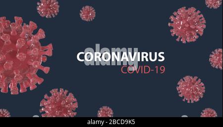 Illusoire de virus. Coronavirus, COVID-19, virus corona, SRAS-COV-2, contexte du concept de pandémie pour la santé, conception médicale. Coronavirus renderi Banque D'Images