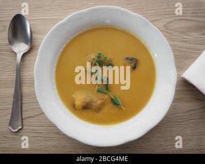 Crème de soupe aux champignons, Italie, Europe Banque D'Images