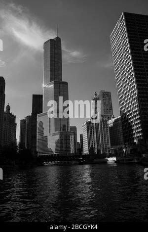 Chicago, il, États-Unis - 9 novembre 2019 - Trump hôtel de l'entrée de la rivière Chicago Banque D'Images