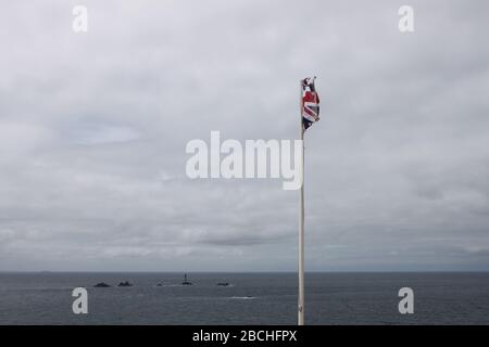 Le Jack de l'Union sur les terres met fin au symbole du Brexit Banque D'Images