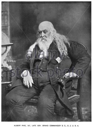 Albert Pike portrait, 1809 – 1891, était un auteur américain, poète et grand commandant souverain Freemason de la juridiction sud du rite écossais, il était également un officier supérieur de l'armée des États confédérés pendant la guerre civile américaine, vers la fin du XIXe siècle Banque D'Images