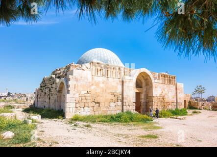 Palais omeyyade à la Citadelle d'Amman, Jordanie Banque D'Images