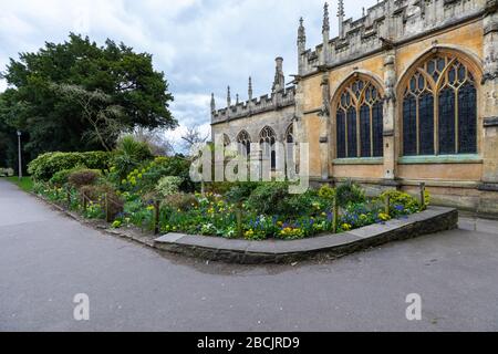 Une sélection de photos prises lors de l'éclusage de Covid 19 dans le Cirencester de l'église paroissiale. C'était la deuxième capitale de l'époque romaine Corinium. Banque D'Images