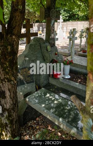 Tombeau d'Andrei TARKOVSKI, réalisateur russe. Au cimetière russe de Sainte Geneviève des Bois Banque D'Images