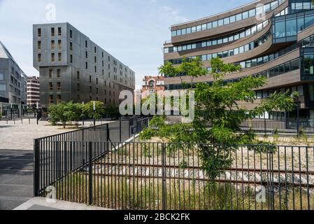 ECO quartier place de Rungis Paris 13. Bâtiment de la Mutuelle générale Banque D'Images