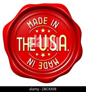 Joint de cire rouge - fabriqué aux États-Unis Banque D'Images