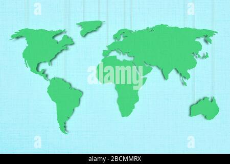 Carte du monde de l'artisanat en papier Banque D'Images