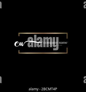 CU lettre initiale écriture logo dessiné à la main modèle vectoriel, logo pour la beauté, les cosmétiques, mariage, mode et affaires Illustration de Vecteur