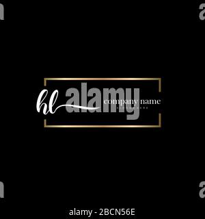 HL lettre initiale logo écriture manuscrite modèle vectoriel dessiné à la main, logo pour la beauté, les cosmétiques, le mariage, la mode et les affaires Illustration de Vecteur