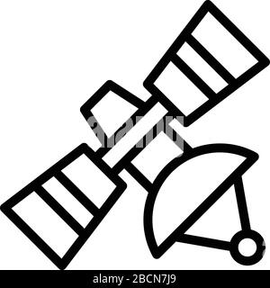 Icône satellite de transmission, style de contour Illustration de Vecteur