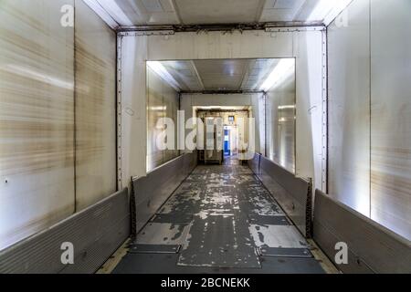 Calais, France - à l'intérieur du train Eurotunnel qui rejoint la France et le Royaume-Uni Banque D'Images