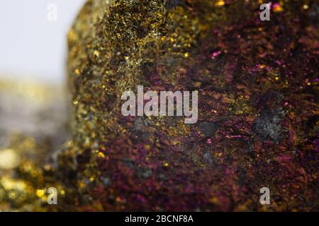 Détail du minéral de chalcopyrite Banque D'Images