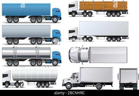 Les camions lourds conçoivent l'art vectoriel Illustration de Vecteur