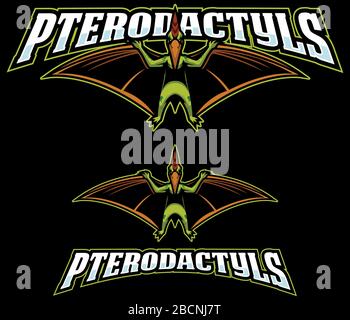 Logo Pterodactyls Mascot Illustration de Vecteur