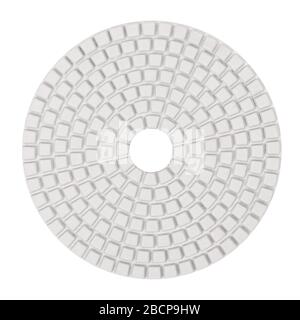 Disque abrasif flexible diamanté pour machine à meuler isolée sur fond blanc Banque D'Images