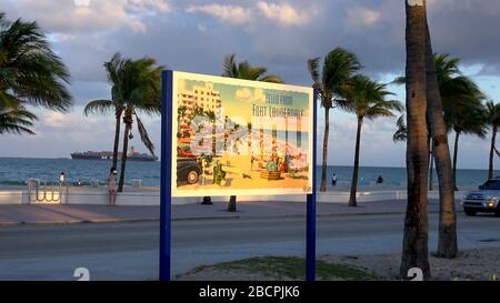 Bienvenue à ft. Lauderdale Beach - FORT LAUDERDALE, États-Unis LE 12 AVRIL 2016 Banque D'Images