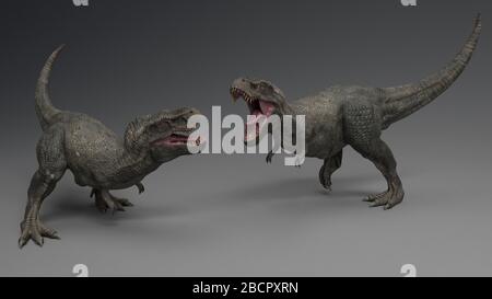 Rendu tridimensionnel du dinosaure , isolé sur fond blanc, rendu tridimensionnel Banque D'Images