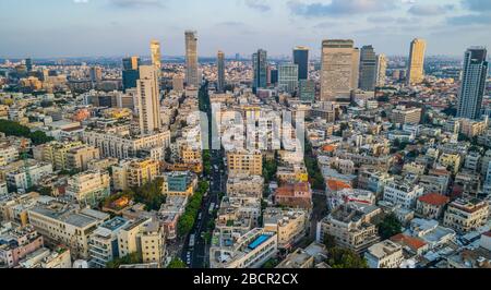 Vue aérienne du centre-ville de tel Aviv, Israël Banque D'Images