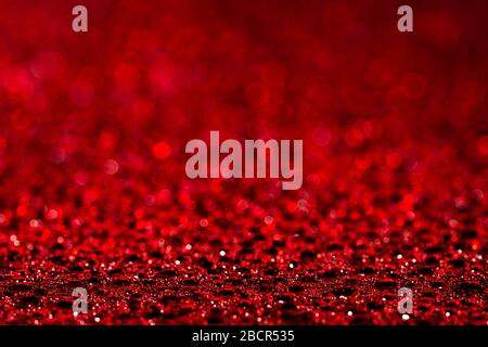 saint valentin rouge fond bokeh lumières, Noël et célébration de mariage, amour bokeh brillant confetti texture disposition Banque D'Images