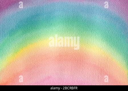 fond arc-en-ciel aquarelle, fond dégradé de couleurs pastel, modèle de texture joyeuse de couleurs arc-en-ciel Banque D'Images