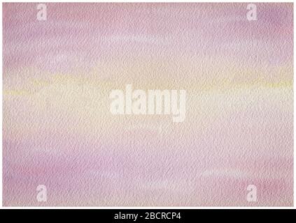 Peinture couleur d'eau colorée abstraite couleur pastel couleur rose fond jaune et violet, illustration du ciel abstrait coucher de soleil, bannière Banque D'Images