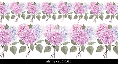 décoration florale printanière avec bouquet de fleurs colorées, bordure fleurie aquarelle, motif botanique printanier avec fleurs lâches, bannière fleurie Banque D'Images