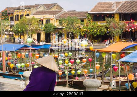 Hoi an Vietnam - Riverfront dans l'ancienne ville de Hoi an, Vietnam, Asie du Sud-est. Banque D'Images