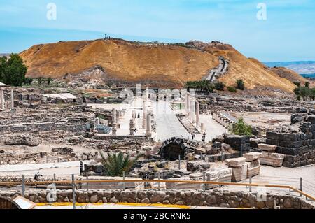 Vue panoramique sur l'excavation archéologique Bet Shan, israël Banque D'Images