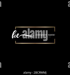 KC lettre initiale logo écriture manuscrite modèle vectoriel dessiné à la main, logo pour la beauté, les cosmétiques, le mariage, la mode et les affaires Illustration de Vecteur