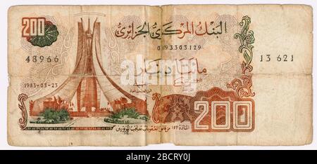 200 dinars, billet algérien, 2007, Algérie Banque D'Images