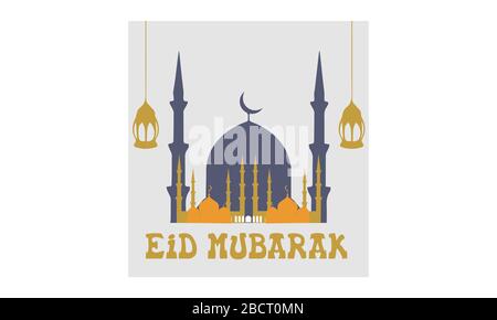 EID ul azha eid ul fitar carte de voeux poster musulmans événement Illustration de Vecteur