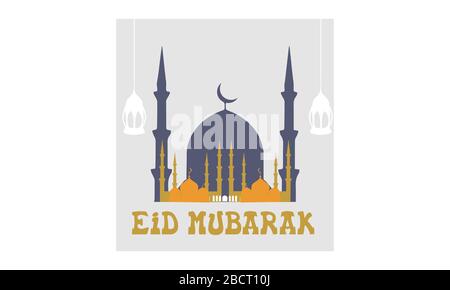 EID ul azha eid ul fitar carte de voeux poster musulmans événement Illustration de Vecteur