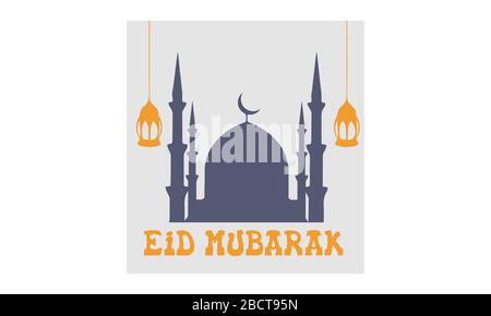 EID ul azha eid ul fitar carte de voeux poster musulmans événement Illustration de Vecteur